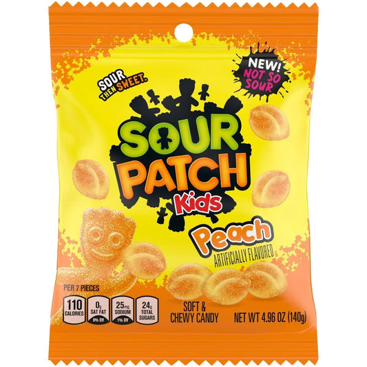 Sour Patch Kids Peach Bag 102g USA (Case of 12)
