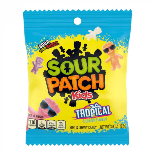 Sour Patch Kids Tropical Bag 102g USA (Case of 12)