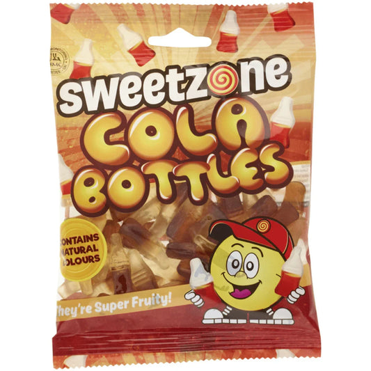 Sweetzone Mini Bags Cola Bottles 90g (Case of 12)