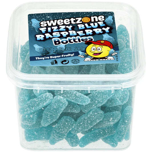 Sweetzone Fizzy Blue Raspberry Bottles Mini Tubs 170g (Case of 24)