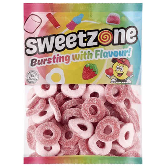 Sweetzone Sour Strawberry Rings Bag 1kg