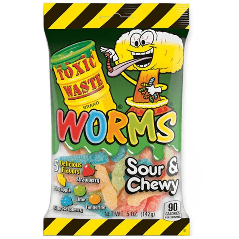 Toxic Waste Worms Peg Bag 142g (Case of 12)